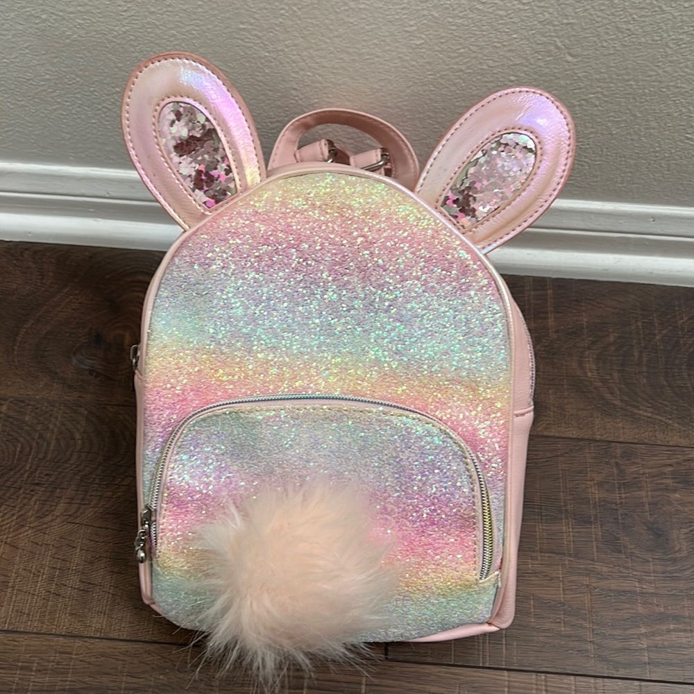 🐰OMG Accessories Rainbow Glitter Bunny Mini Backpack